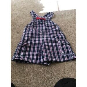 1pc OSHKOSH B'Gosh Toddler Boys Plaid Bib Overall Shorts Size 36 Months